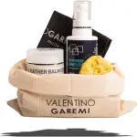 Leather Care Kit – Conditioner Balm & Waterproof Spray Set – Includes Sponge, Cotton Cloth & Travel Pouch – For Wallets, Belts, Bags & Accessories - Made in Italy