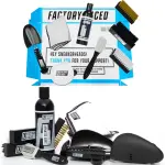 FACTORY LACED Shoe Cleaning Kit – Complete Sneaker Cleaner with 4 Brushes, 8oz Solution, Shoe Trees & Microfiber Towel – Works on Leather, Suede, Canvas & Mesh