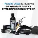 FACTORY LACED Shoe Cleaning Kit – Complete Sneaker Cleaner with 4 Brushes, 8oz Solution, Shoe Trees & Microfiber Towel – Works on Leather, Suede, Canvas & Mesh