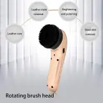 USB Rechargeable Portable Electric Shoe Polisher with 2-Speed Motor & 6 Brush Heads for Leather Care - Perfect for Shoes, Boots & Accessories - Black Black
