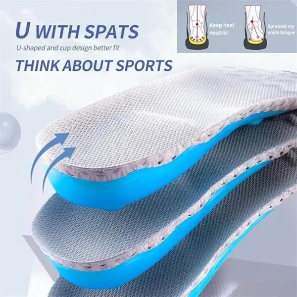 JSEIAJB Silicone Gel Insoles for Women Men Orthotic Sole Pad For Shoes Deodorant Breathable Cushion Running For Feet