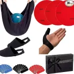 Geiserailie 36 Pcs Bowling Ball Basics Accessory Kits Gifts Box Non-Slip Shoe Covers, Thumb Tape, Thumb Saver, Polisher & Sanding Pads - Complete Bowling Ball Care & Gift Set for Men Women Bowlers