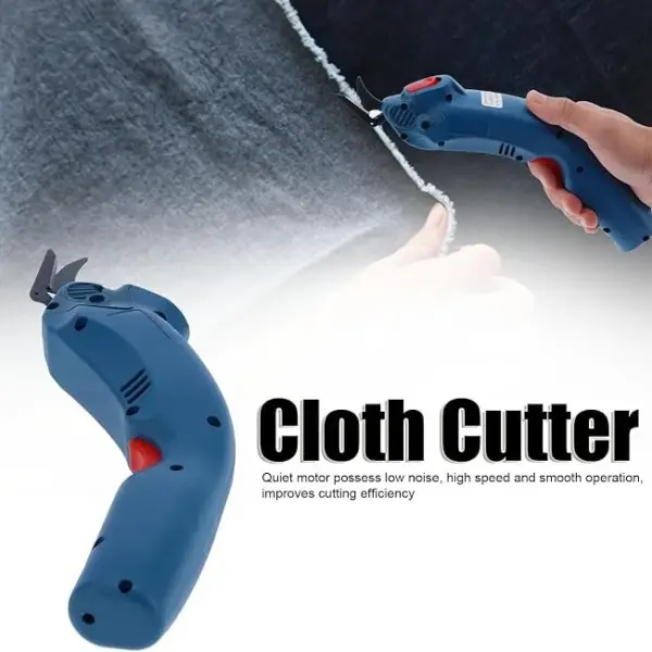 Electric Fabric Shears Hand Tool Scissors Portable Cloth Cutter for Tailoring Trimming Tool with Safety Switch for Fabric Cardboard Leather (US Plug)