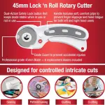 SINGER Quilting Tool Kit with 24-Count Fabric Clips, 24-Inch Folding Ruler, and 45mm Rotary Cutter - Quilting Supplies for Patternmaking, Sewing, Fabric Work