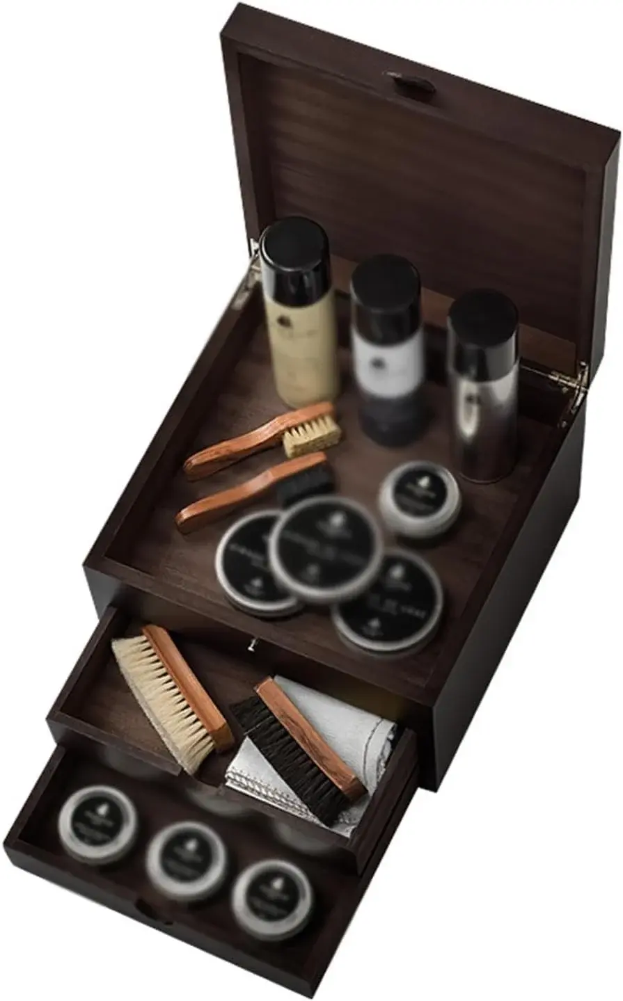 French Care Shoe Brush Shoe Polish Set Gift Box Beech Shoe Brush Gift Box