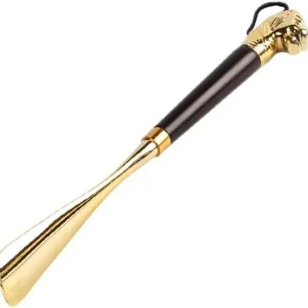 Long Handle Shoe Horn Boot Spoon Easy Wear Helper Durable Metal Wooden Shoehorn for Shoes Boots, Senior Adult Shoe Wearing Tool with Comfort Design, Shoe Spoon, Boot Spoons,Lion32