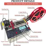 Webbing Cutting Machine 5inch LCD Display, Braided Tape Cutting Machine for Ribbon, Zipper, Nylon Tape