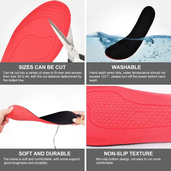 Heated Insoles Rechargeable, Foot Warmer with 5000 mAh Battery,4 Heat Settings Mobile app to Control Temperature, for Men and Women